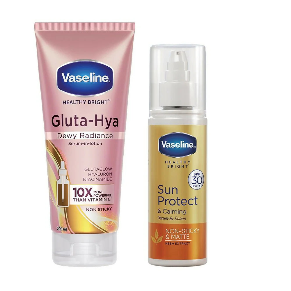 Vaseline Gluta Hya + Sun Protect Combo -combo