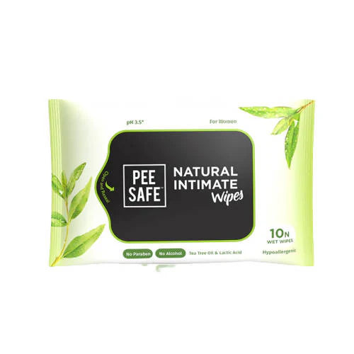 Pee Safe Natural Intimate Wipes -10 wipes Mytrendzcart