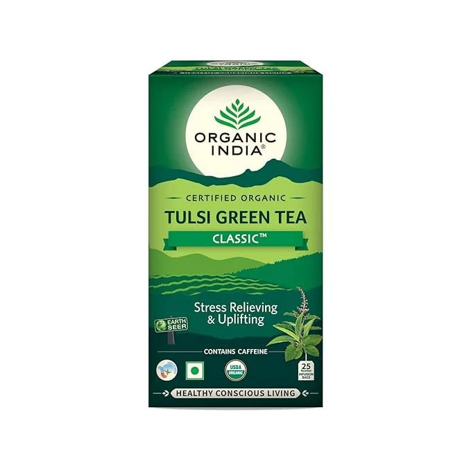 Organic India Tulsi Green Tea Classic 25 Tea bags -25 Tea Bags Mytrendzcart