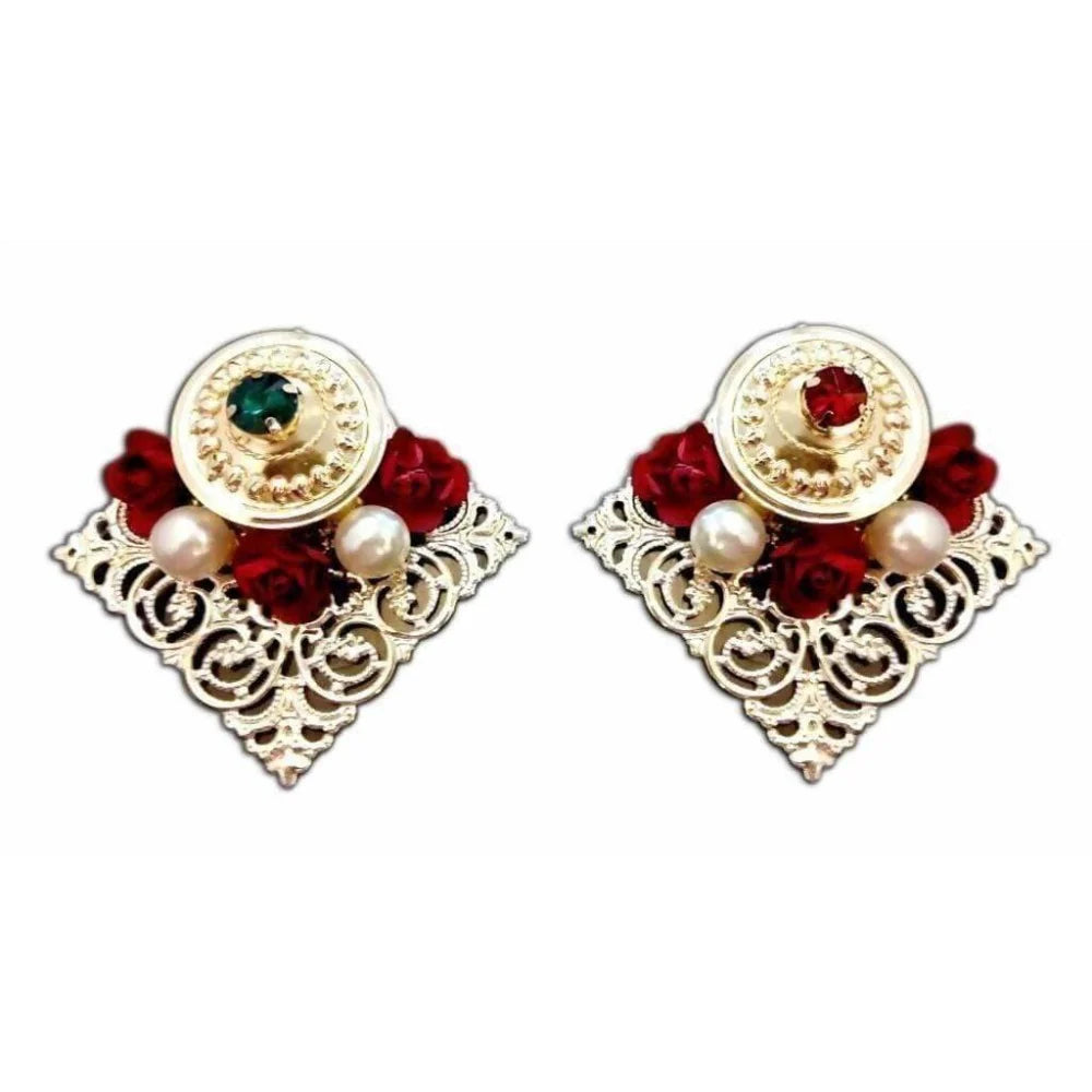 Fancy Kumkum Holders with Kundans and Roses - 1 piece Mytrendzcart