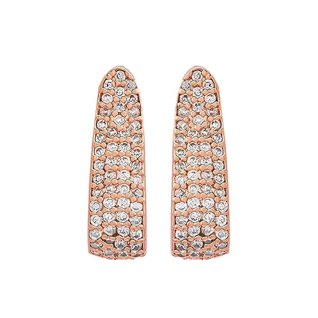 Kushal's Fashion Jewellery White Rose Gold Plated Casual Zircon Earring - 411215 Mytrendzcart