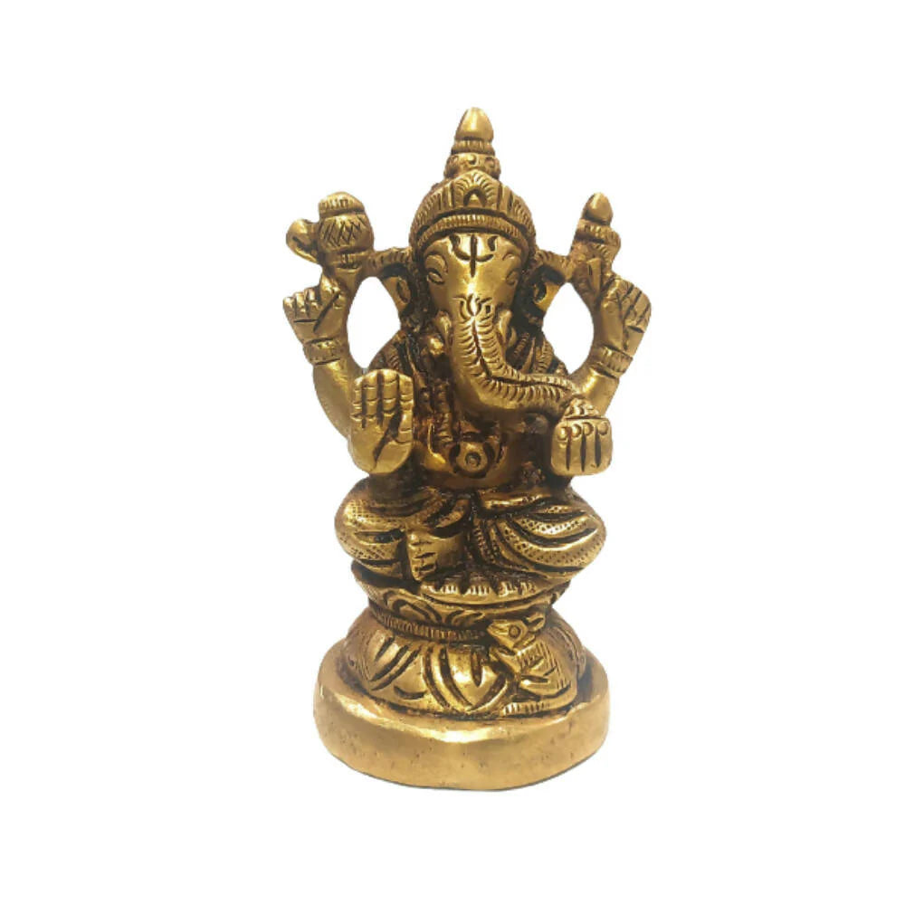 Tamas Brass Handmade Vinayakmoorti Ganesha Statue (Golden) Mytrendzcart