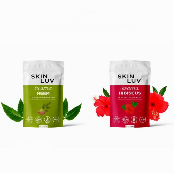 SkinLuv Swarna Neem Powder And Hibiscus Powder Combo - Mytrendzcart