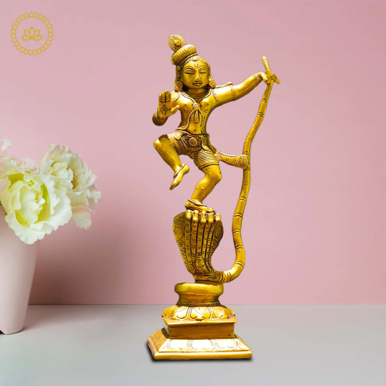 Brass Krishna Kali Idol - Symbol of Divine Balance and Power Mytrendzcart