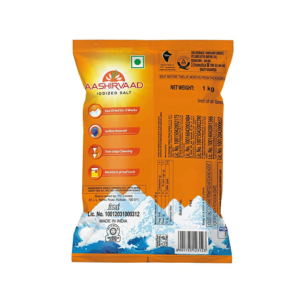 Aashirvaad Iodized Salt -1 kg Mytrendzcart