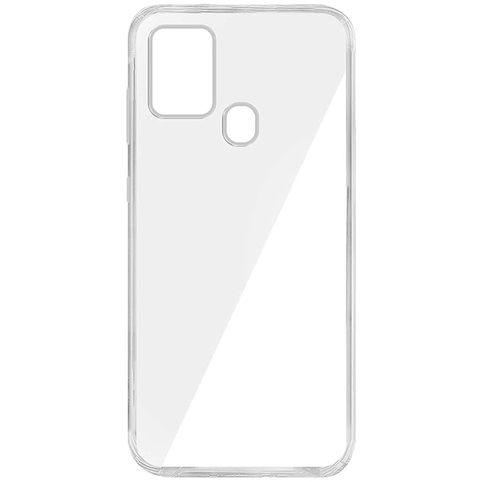 Solimo Silicone Mobile Cover for Samsung Galaxy A21S (Soft & Shockproof Back Cover with Inbuilt Cushioned Edges), Transparent, Clear - Mytrendzcart
