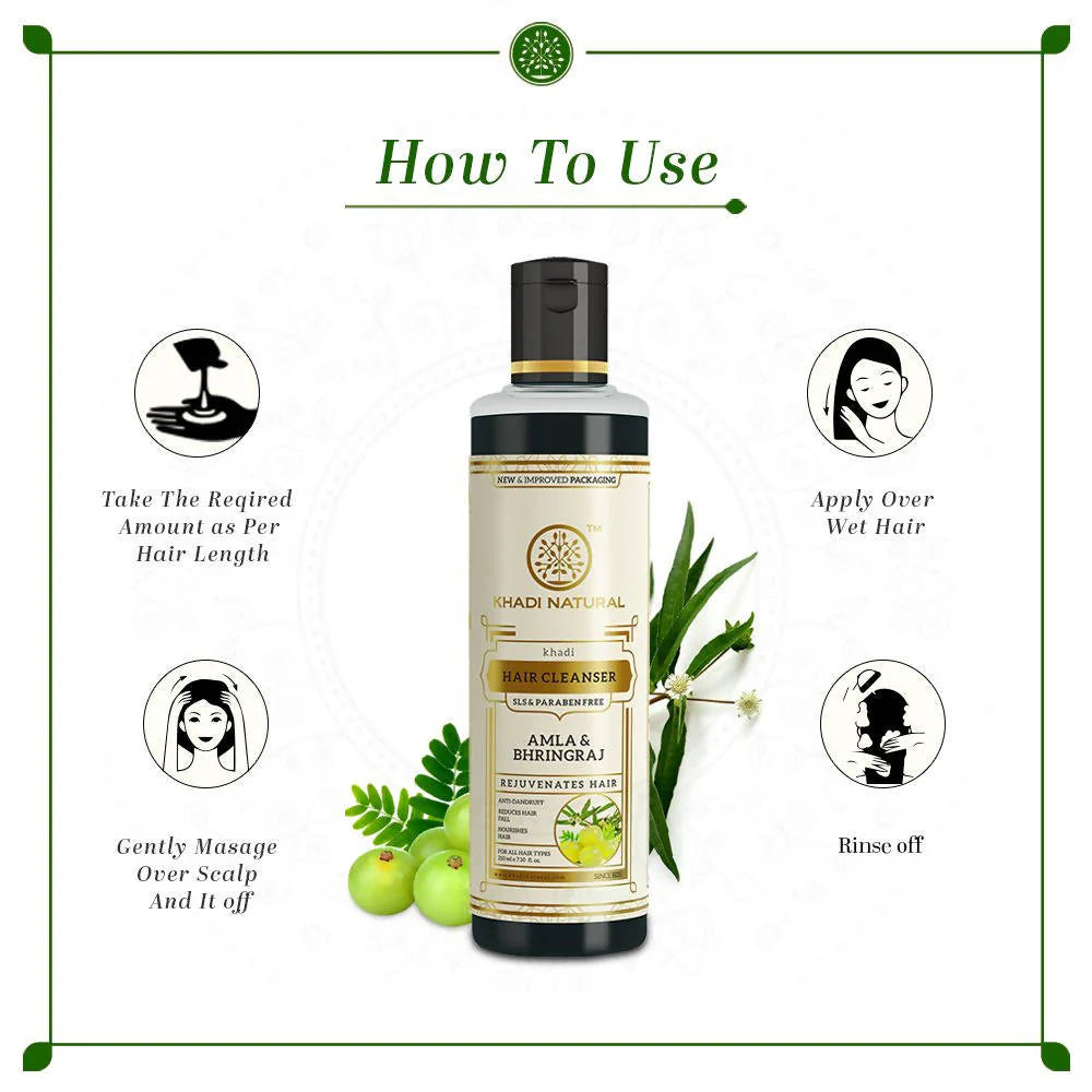 Khadi Natural Amla & Bhringraj Hair Cleanser -210 ml Mytrendzcart