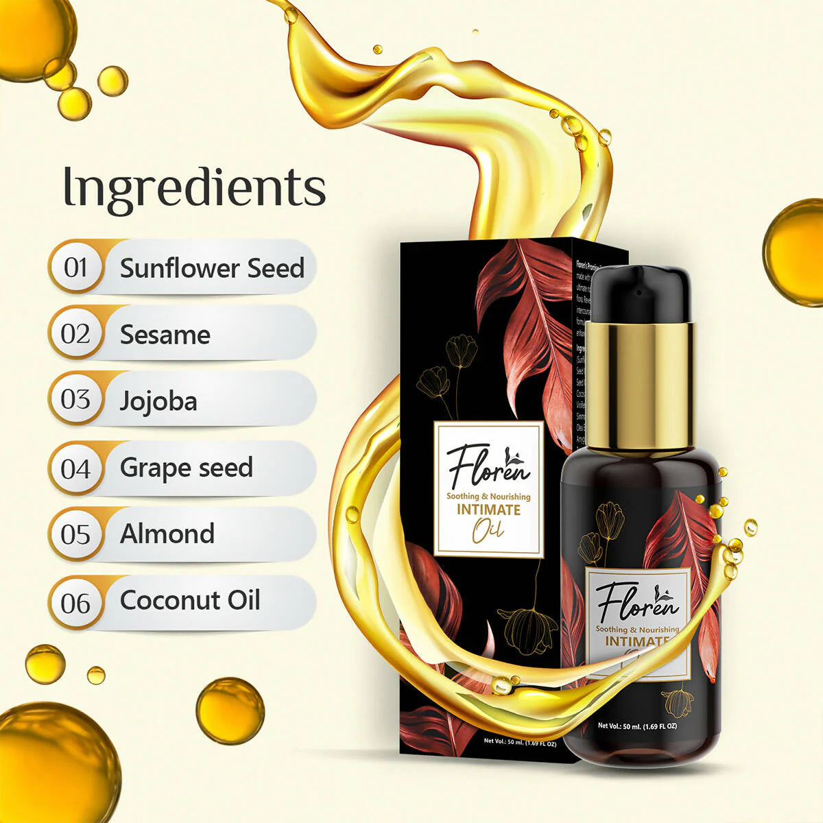 Floren Soothing & Nourishing Intimate Oil for Women -50 ml Mytrendzcart