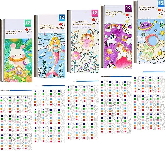 Snaptron Diy Return Gifts For Kids Birthday-5Pcs Return Gift Pocket Painting Books For Kids Birthday/ Best Goody Bags For Party/ Birthday Return Gifts For Children 4 5 6 7 8 Years Old - Multicolor Mytrendzcart