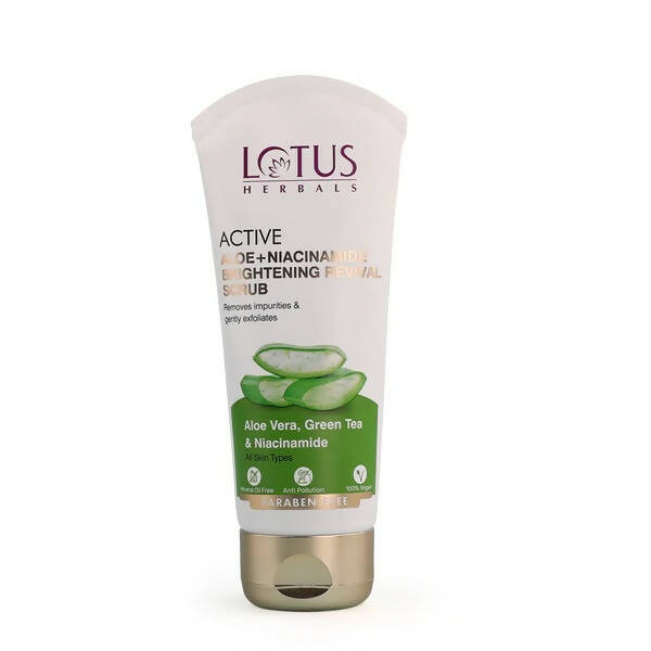 Lotus Herbals Active Aloe + Niacinamide Brightening Revival Scrub - Mytrendzcart