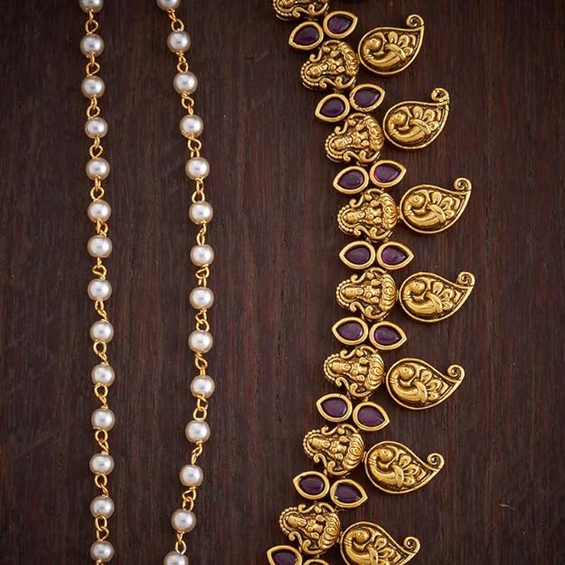Kushal's Fashion Jewellery Ruby Gold Plated Ethnic Antique Matil- 416622 Mytrendzcart