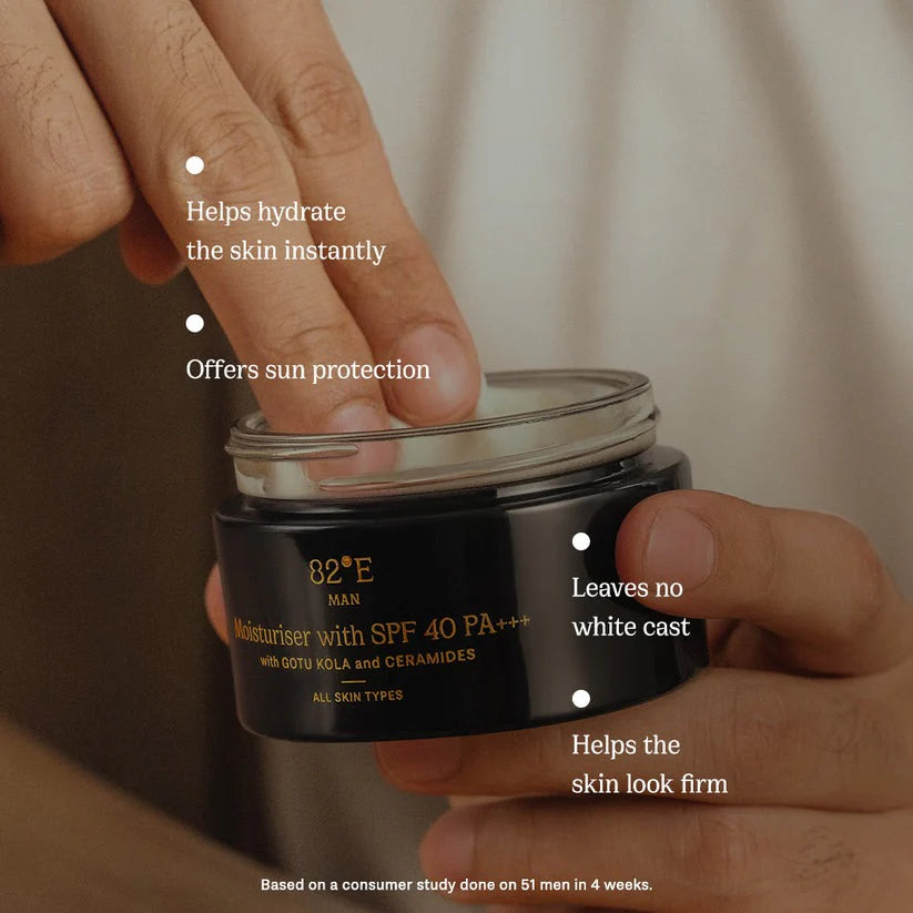 82°E By Deepika Padukone Moisturiser With SPF 40 PA+++ With Gotu kola and Ceramides, Hydrates Skin -50 ml Mytrendzcart