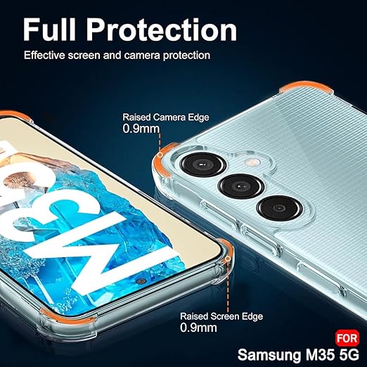 TheGiftKart Transparent Crystal Clear Back Cover Case for Samsung Galaxy M35 5G | Shockproof Soft TPU Case | Cushioned Edges for Ultimate Protection Back Cover Case for Samsung M35 (TPU, Transparent) - Mytrendzcart