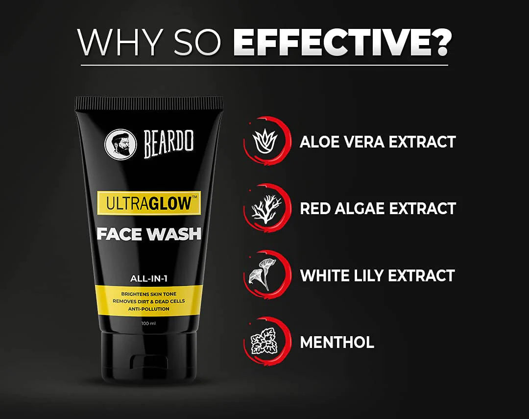 Beardo Ultraglow Face Wash & De-Tan Peel Off Mask Combo -Combo Mytrendzcart