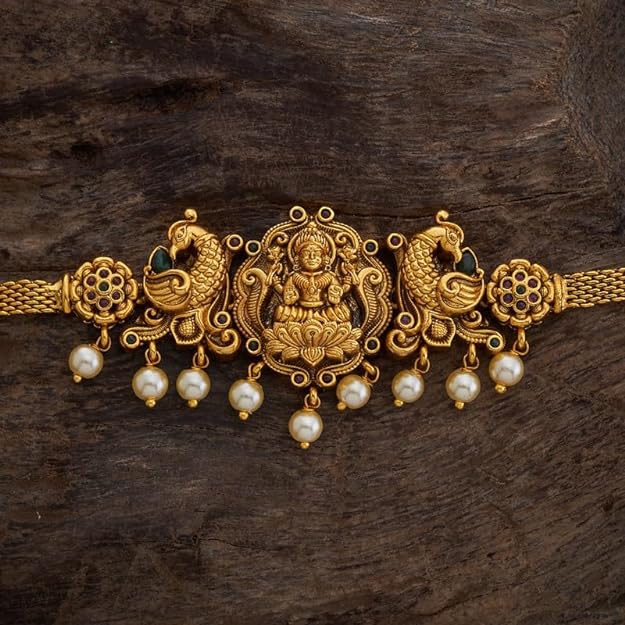 Kushal's Fashion Jewellery Ruby-Green Gold Plated Ethnic Antique Bajuband/Armlet - 410860 Mytrendzcart