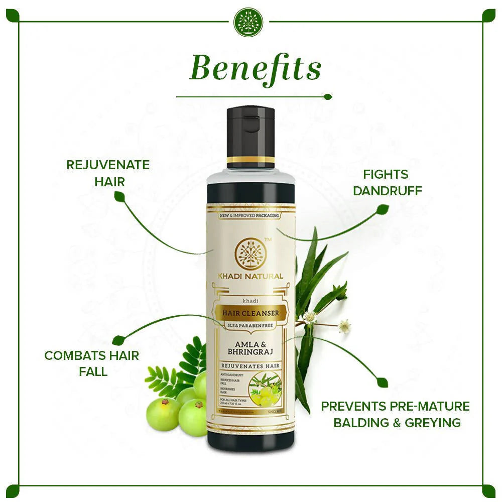 Khadi Natural Amla & Bhringraj Hair Cleanser -210 ml Mytrendzcart