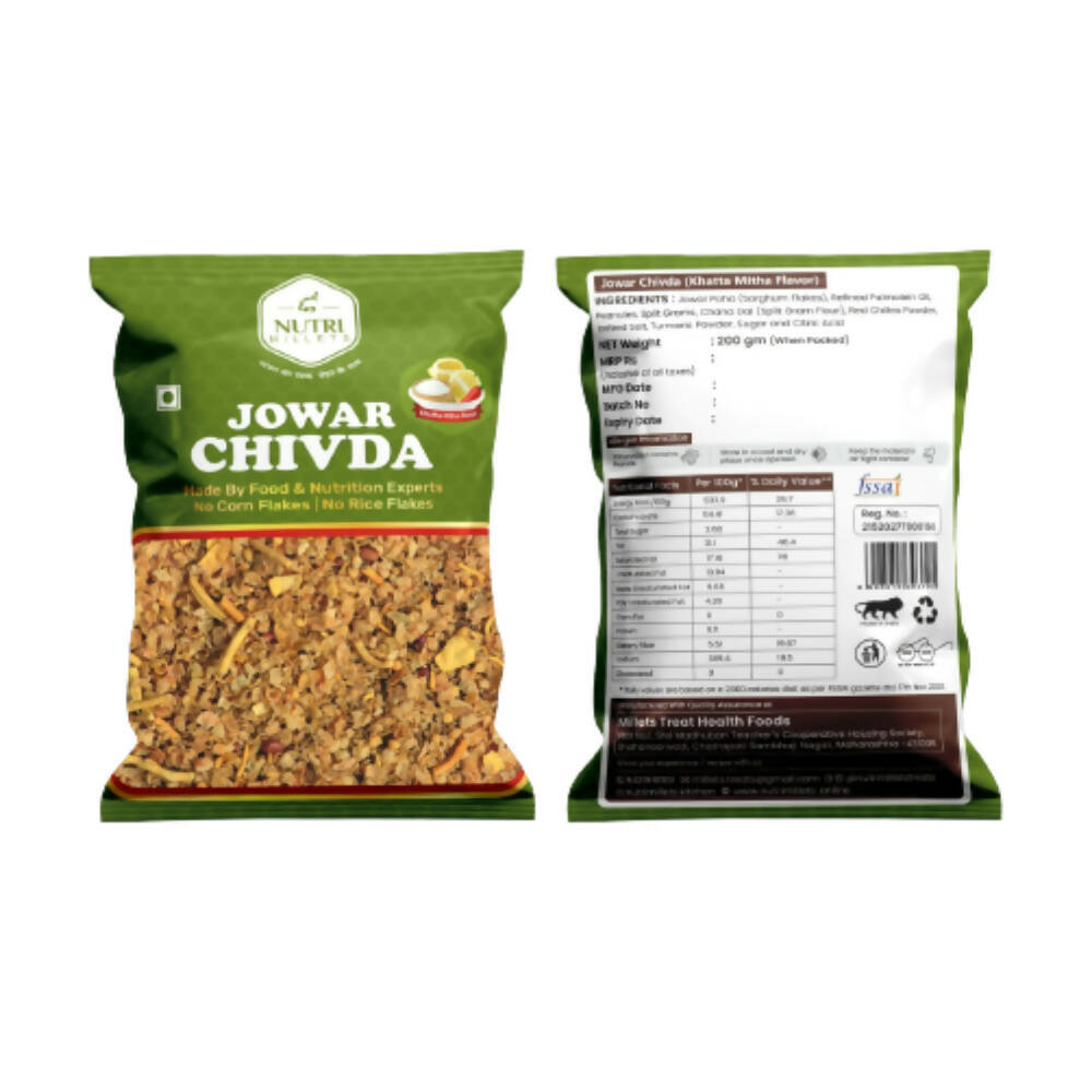 NutriMillets Jowar Flakes Chivda - Khatta Mitha Flavor - Mytrendzcart