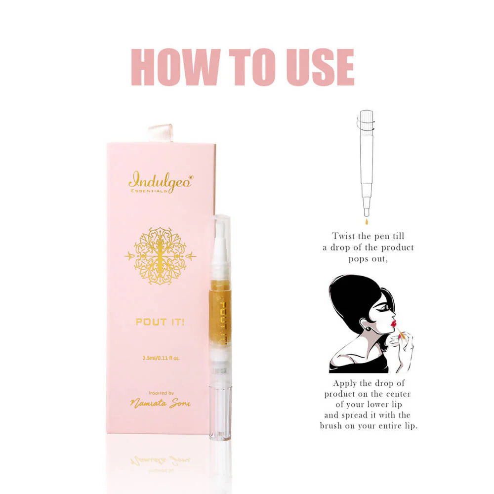 Indulgeo Essentials Pout It – Lip Plumping Oil -3.5 ml Mytrendzcart