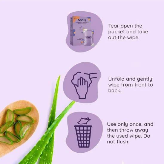 Sanfe 3 In 1 Intimate Wipes -Lavender & Chamomile - 10 Units Mytrendzcart