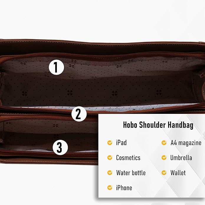 Fostelo Women's Vegan Leather Ocean Side Handbags Shoulder Hobo Bag Ladies Purse (Large) - Mytrendzcart