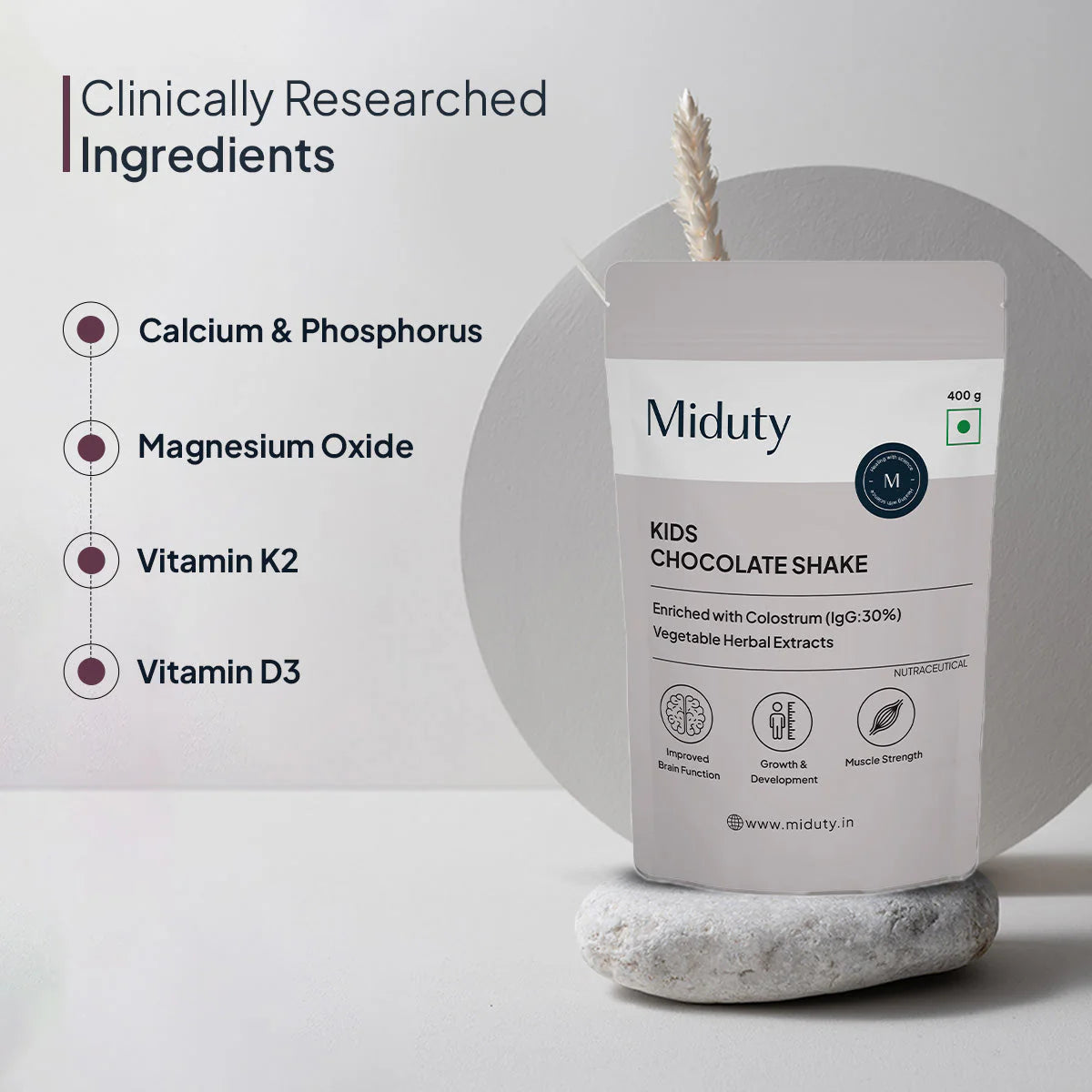 Miduty by Palak Notes Kids Chocolate Shake Powder -400 gm Mytrendzcart