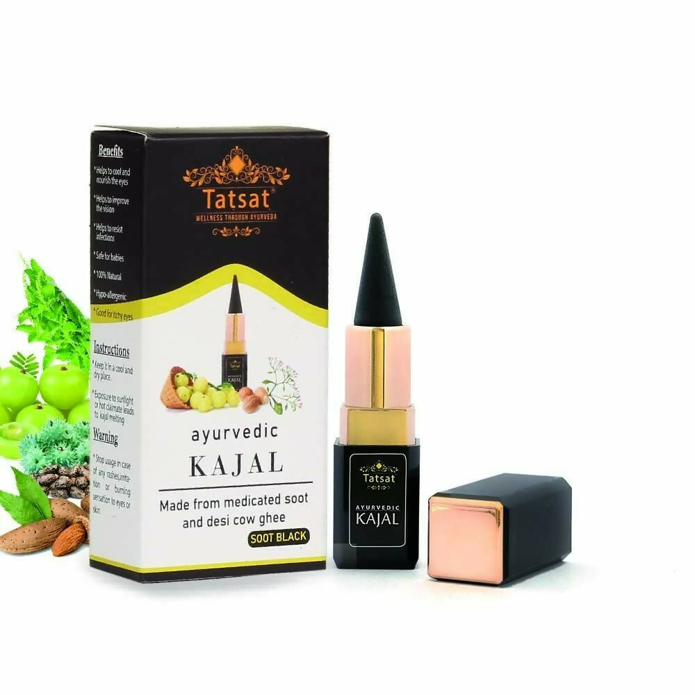 Tatsat 100% Natural Certified Ayurvedic Kajal With Pure Herbs - Mytrendzcart