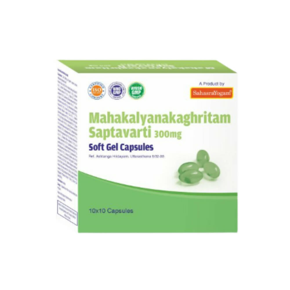 Sahasrayogam Mahakalyanaka Ghritam Saptavarthi Softgel Capsules - Mytrendzcart