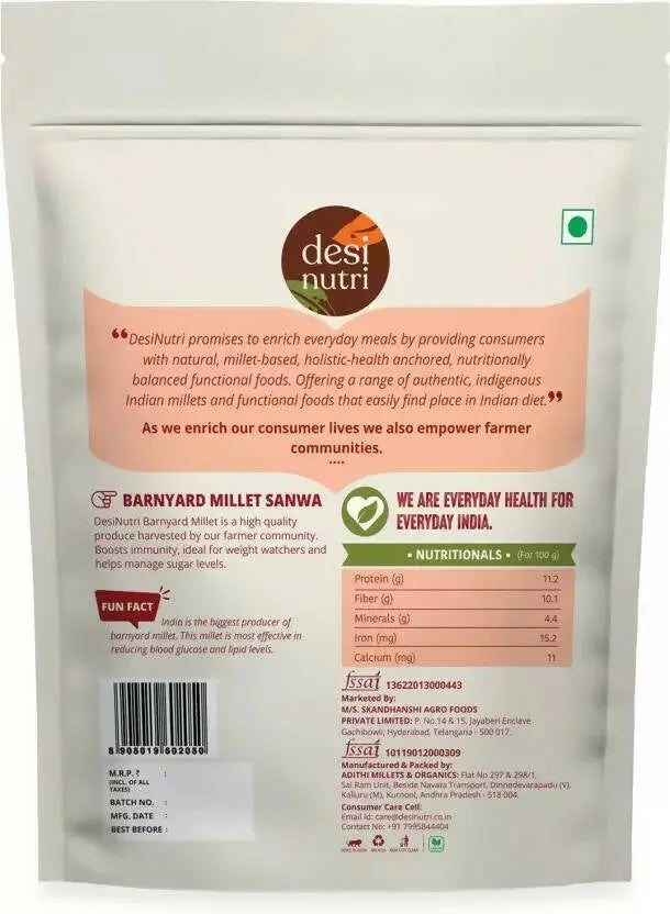 Desi Nutri Barnyard Millet -500 gm - Mytrendzcart