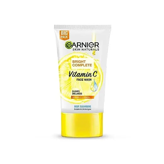 Garnier Skin Naturals Bright Complete Vitamin C Face Wash - Vitamin C Face Wash For Brighter and Glowing Skin - Daily Cleanser Suitable For all Skin Types, 150g - Mytrendzcart