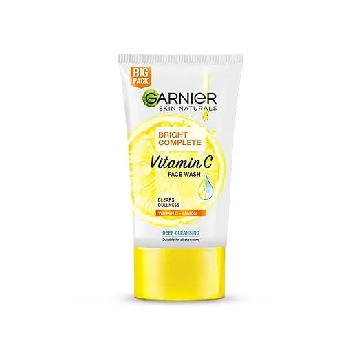 Garnier Skin Naturals Bright Complete Vitamin C Face Wash - Vitamin C Face Wash For Brighter and Glowing Skin - Daily Cleanser Suitable For all Skin Types, 150g - Mytrendzcart