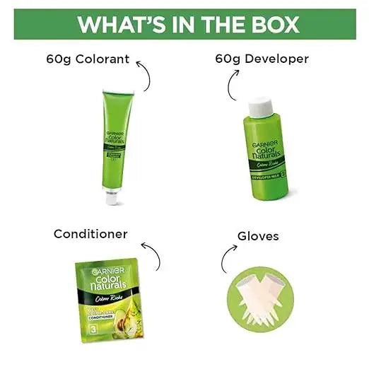 Garnier, Hair Colouring Creme, Long-lasting Colour, Smoothness & Shine, Color Naturals Men, Shade: 3 Darkest Brown, 30ml + 30g - Mytrendzcart