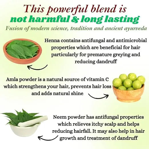 Herbal Tatva Natural Brown Hair Colour Powder 200g - 100% organic Henna Based Brown Hair Color | Long Lasting, Without Chemicals & NO AMMONIA - Mytrendzcart