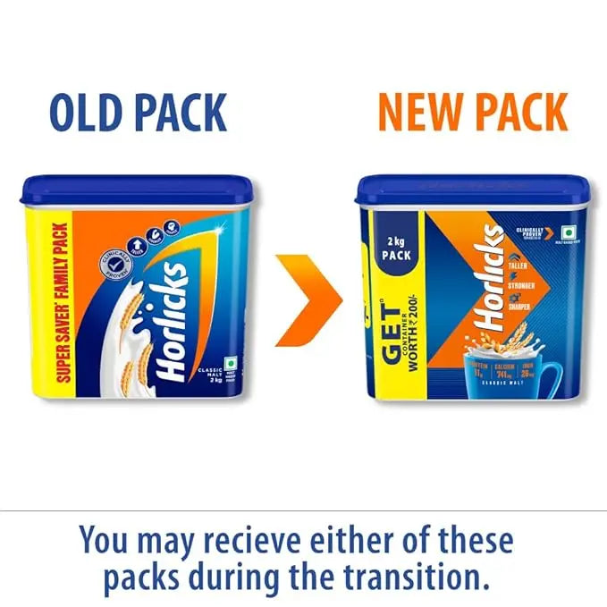 Horlicks Health & Nutrition Drink for Kids, 2kg Refill Container | Classic Malt Flavor | Supports Immunity & Holistic Growth | Nutritious Health Drink - Mytrendzcart