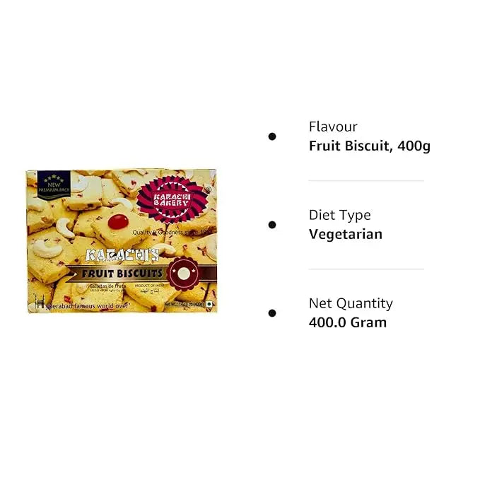 Karachi Fruit Biscuit - Premium, 400 g - Mytrendzcart