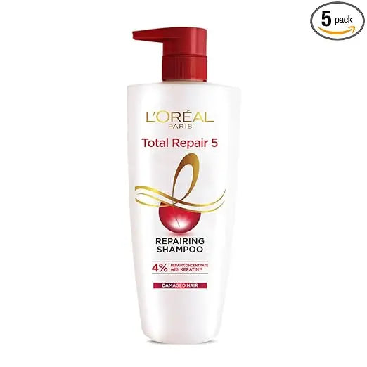L'Oreal Paris Shampoo, For Damaged and Weak Hair, With Pro-Keratin + Ceramide, Total Repair 5, 1ltr - Mytrendzcart