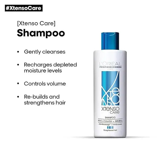L'Oréal Professionnel Xtenso Care Shampoo For Straightened Hair, 250 ML |Shampoo for Starightened Hair|Shampoo with Pro Keratin & Incell Technology - Mytrendzcart