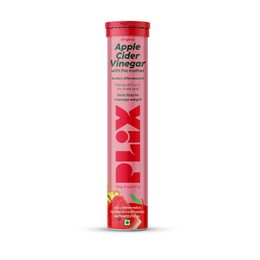 PLIX The Plant Fix Apple Cider Vinegar Effervescent Tablet with Mother - Juicy Watermelon - Mytrendzcart