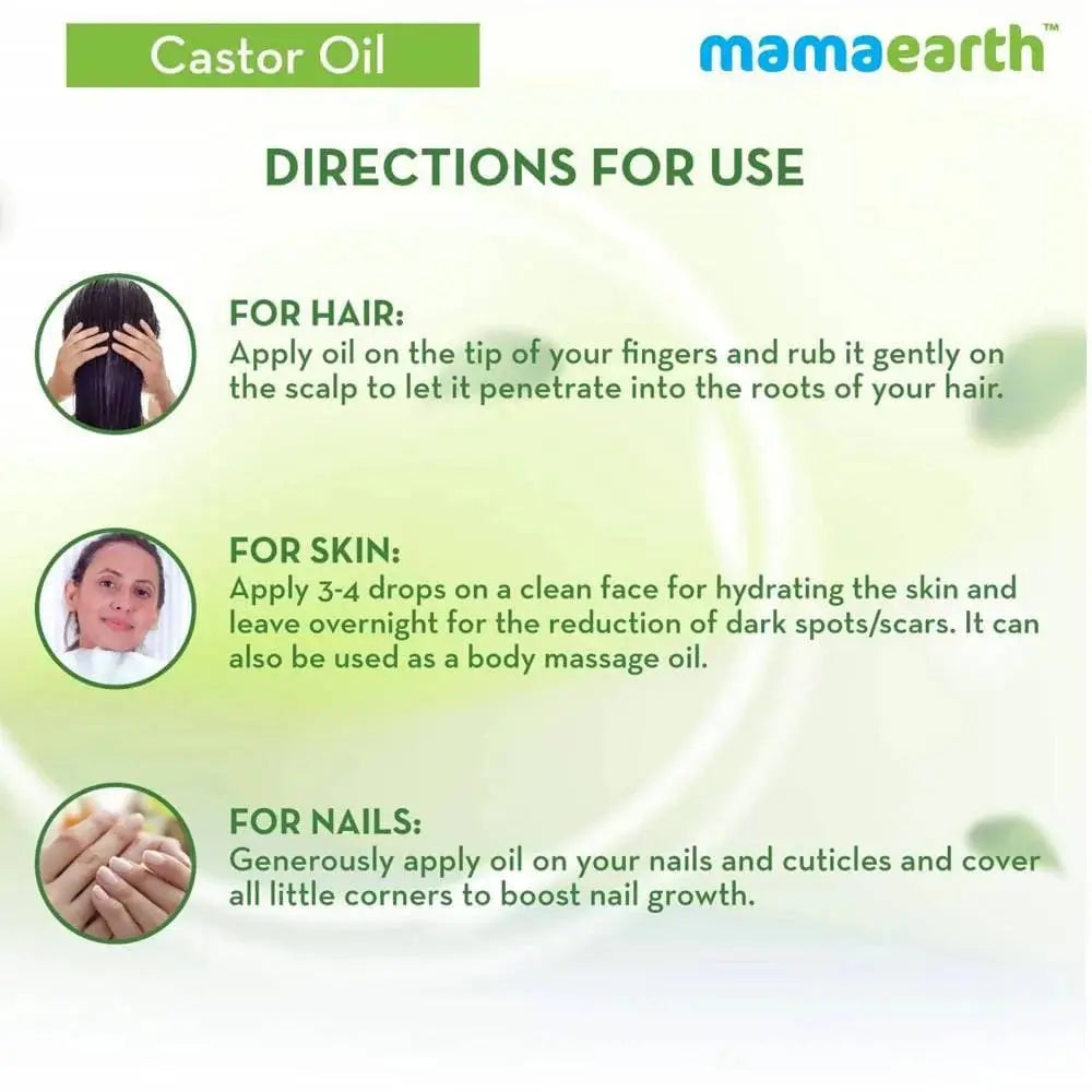 Mamaearth Castor Oil For Skin , Hair and Nails -150 ml - Mytrendzcart