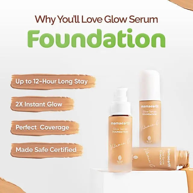Mamaearth Glow Serum Foundation-Almond Glow -30 ml - Mytrendzcart