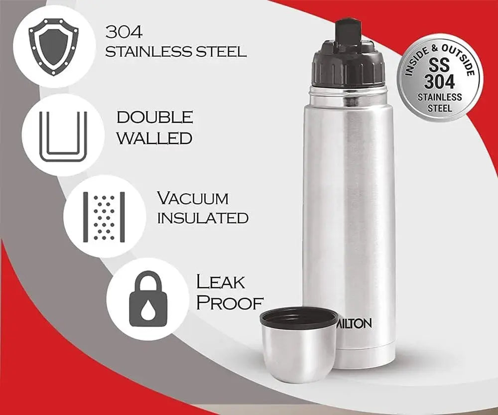 Milton Steel Hot & Cold Bottle, 1000 ml - Mytrendzcart