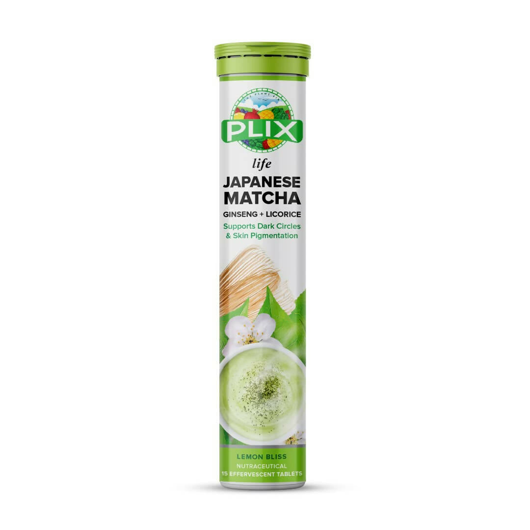 PLIX The Plant Fix Japanese Matcha Effervescent Tablets for Dark Circles - Lemon - Mytrendzcart
