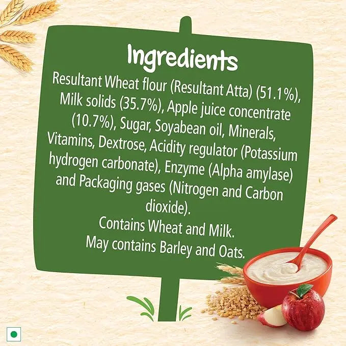 Nestle Cerelac Baby Cereal with Milk , Wheat Apple ,Stage 1, From 6 to 24 Months , Source of Iron & Protein , 300g - Mytrendzcart
