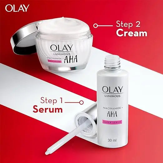 Olay AHA Face Cream with Niacinamide l Acne Spot Reduction l Even Glow & Smooth Texture l Normal, Oily, Dry & Combination Skin l Parabens & Sulphate-free l 50g - Mytrendzcart
