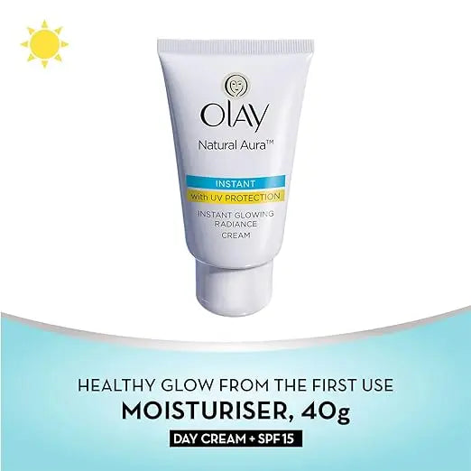 Olay Natural Aura Day Cream with SPF 15 | Glowing Radiance Cream | With Niacinamide and Vitamin E | Normal, Oily, Dry, Combination Skin | 40g - Mytrendzcart