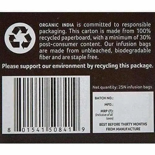 Organic India Tulsi Green Tea Lemon Ginger 25 Tea Bags - Mytrendzcart