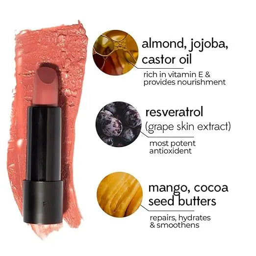 Ruby's Organics Semi-Matte Lipstick for Women, Hydrating and Highly Pigmented, Moisturizing & Non Drying, Lightweight & Long Lasting Formula, Lip Makeup, Paraben-Free, Raisin, 3.7g - Mytrendzcart
