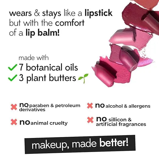 Ruby's Organics Semi-Matte Lipstick for Women, Hydrating and Highly Pigmented, Moisturizing & Non Drying, Lightweight & Long Lasting Formula, Lip Makeup, Paraben-Free, Raisin, 3.7g - Mytrendzcart