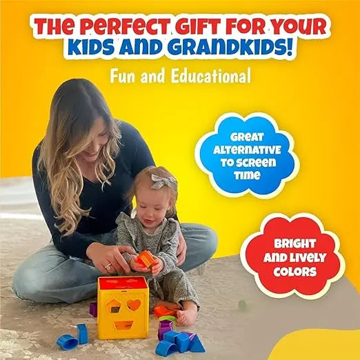 Sanghariyat® Shape Sorting Cube with 18 Blocks Colorful Sorter Box Activity Toys Baby and Toddler Learning and Educational Sorting and Matching Activity Cube Toy My First Baby Toys Gift for Kids - Mytrendzcart