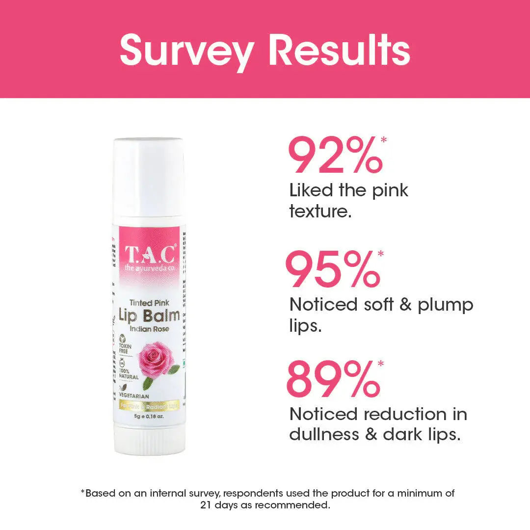 TAC - The Ayurveda Co. Tinted Indian Rose Vegan Lip Balm -5 gm - Mytrendzcart