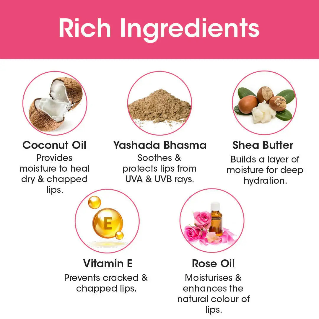 TAC - The Ayurveda Co. Tinted Indian Rose Vegan Lip Balm -5 gm - Mytrendzcart